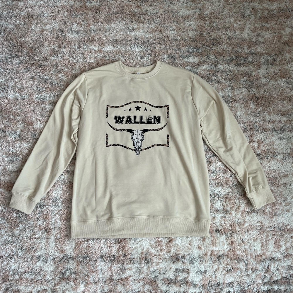 Morgan Wallen Sweatshirt Cream/Tan Size L